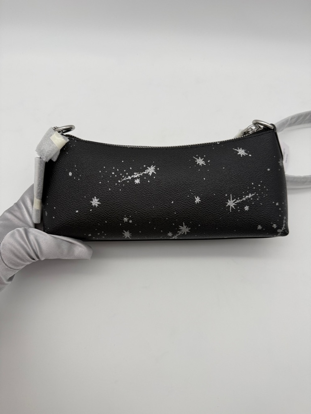 Coach Charlotte Shoulder Bag With Star Print Black Silver - Picture 2 of 12